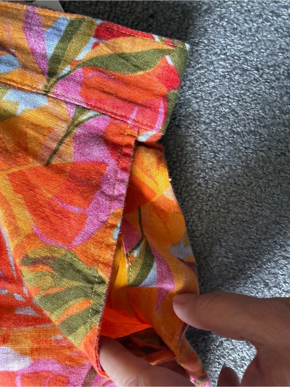 C&C California Wide Leg Pants Orange Tropical Palm Print 100% Linen NWT | Sz XL - Picture 7 of 15